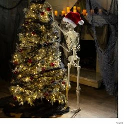 Best reviews of 👏 5 Ft. Large Posable Santa Skeleton 🎃 Halloween Decoration ⭐
