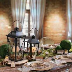 Outlet 🔥 Black Metal Lanterns - 2 Pc. ❤️ -Christmas Hom shop black metal lanterns 2 pc 96 2089c a05