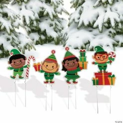 Brand new 😍 Christmas Elves Yard Stakes - 4 Pc. ✔️