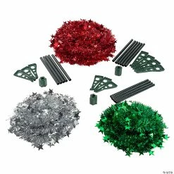 Cheapest 👏 Collapsible Red, White & Green Tinsel Tree Set - 3 Pc. ❤️ -Christmas Hom shop collapsible red white and green tinsel tree set 3 pc 14133153 a02