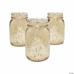 Best Sale 💯 Gold Mercury Mason Jars - 12 Pc. ✔️