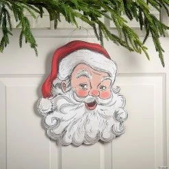 Cheap 🎉 Retro Vintage 1950s-Style Santa Door Sign 🔥