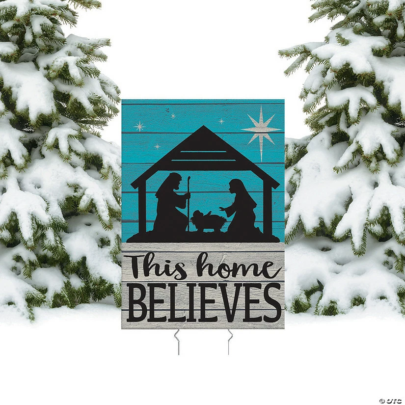 New 🌟 This Home Believes Nativity Yard Sign 😉 3 New 🌟 This Home Believes Nativity Yard Sign 😉